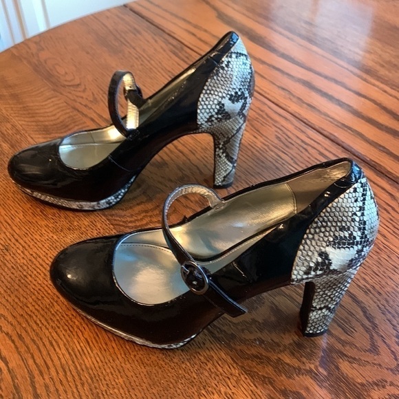 Alfani Shoes - 𝅺ALFANI black patent leather and snake skin high heels